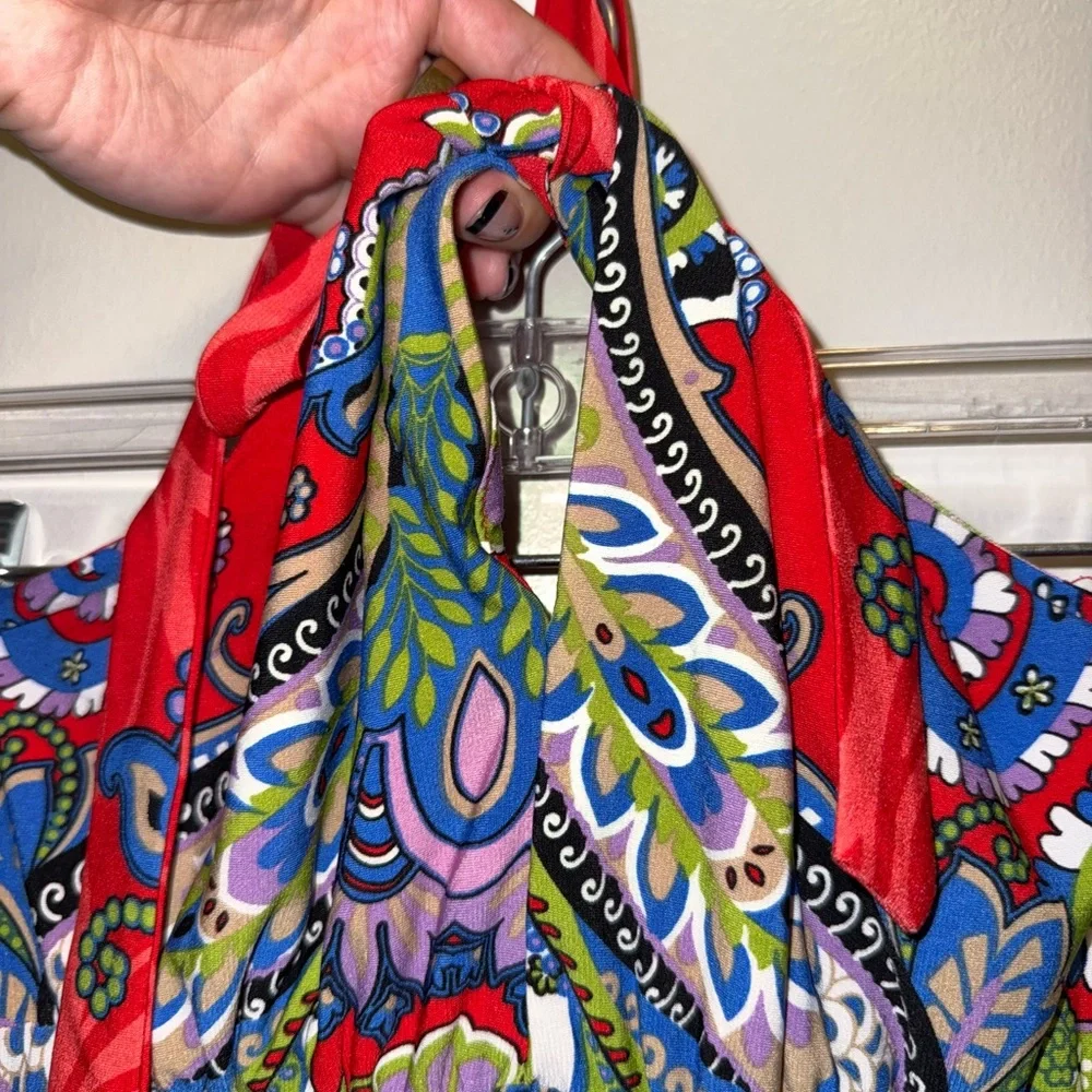 Snap Red Paisley Maxi Dress - Picture 2 of 8